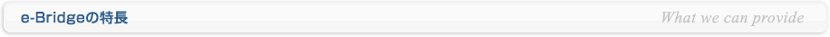 e-Bridgeの特長